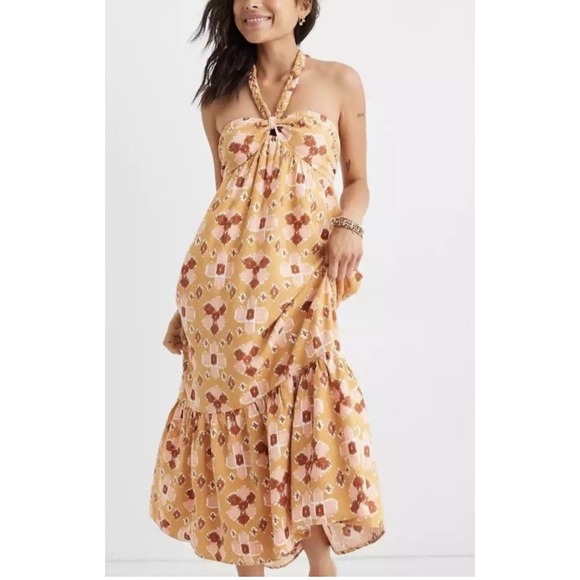 aerie Dresses & Skirts - 2/$30 New with tags Aerie Mustard Yellow Sleeveless Linen Blend Midi Dress XXS